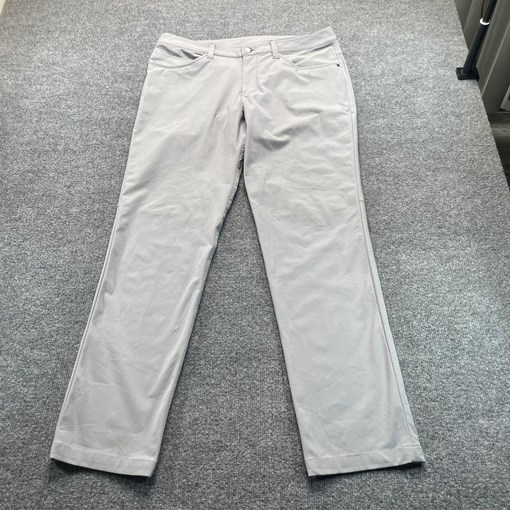 Lululemon Commission Pants Men 34 Gray Technical 5-Pocket Trousers